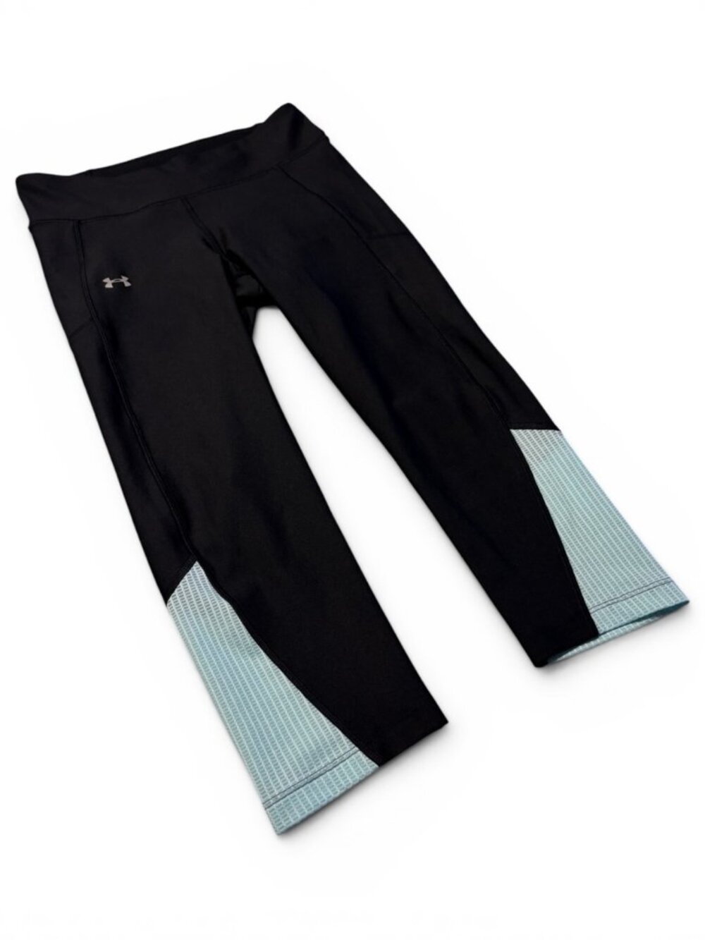 Under Armour HeatGear Capri Leggings, Black and Blue